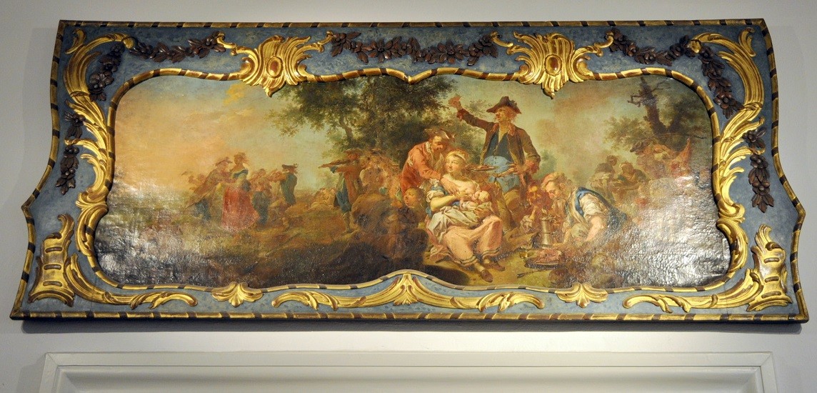 Johann Conrad Seekatz, Friede: Ländliches Fest. Supraporte mit originalem Rahmen