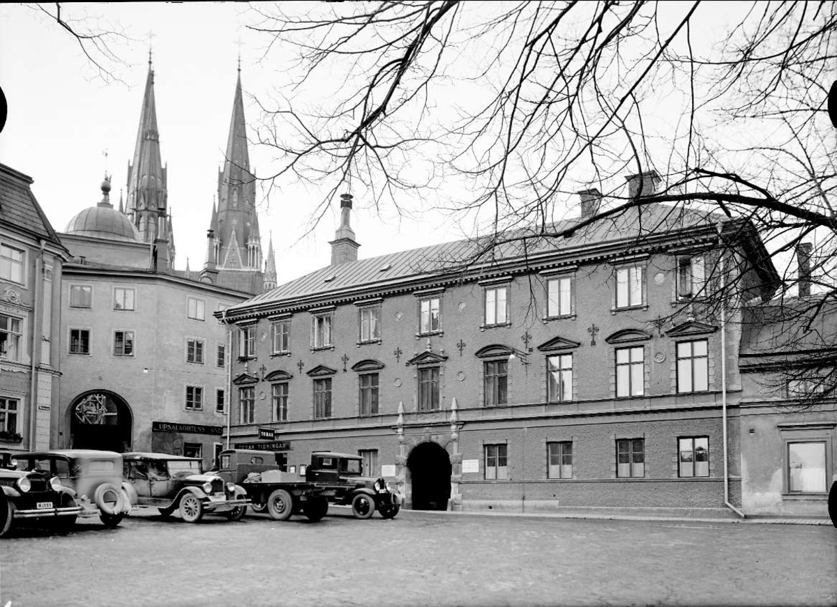 Paul Sandberg, Gillbergska huset, Fyristorg, Uppsala innan Genomfarten byggdes, februari 1934