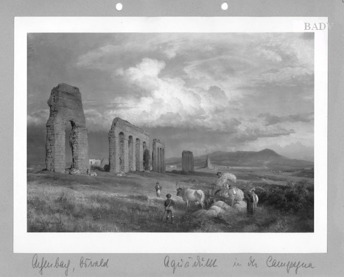 Oswald Achenbach, Campangna-Landschaft mit Ruinen