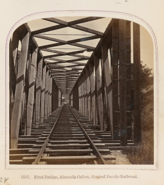 Thomas Houseworth, First Bridge, Alameda Cañon, Central Pacific Railroad