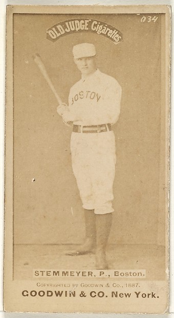 Goodwin & Company, Stemmyer, Pitcher, Boston, from the Old Judge series (N172) for Old Judge Cigarettes