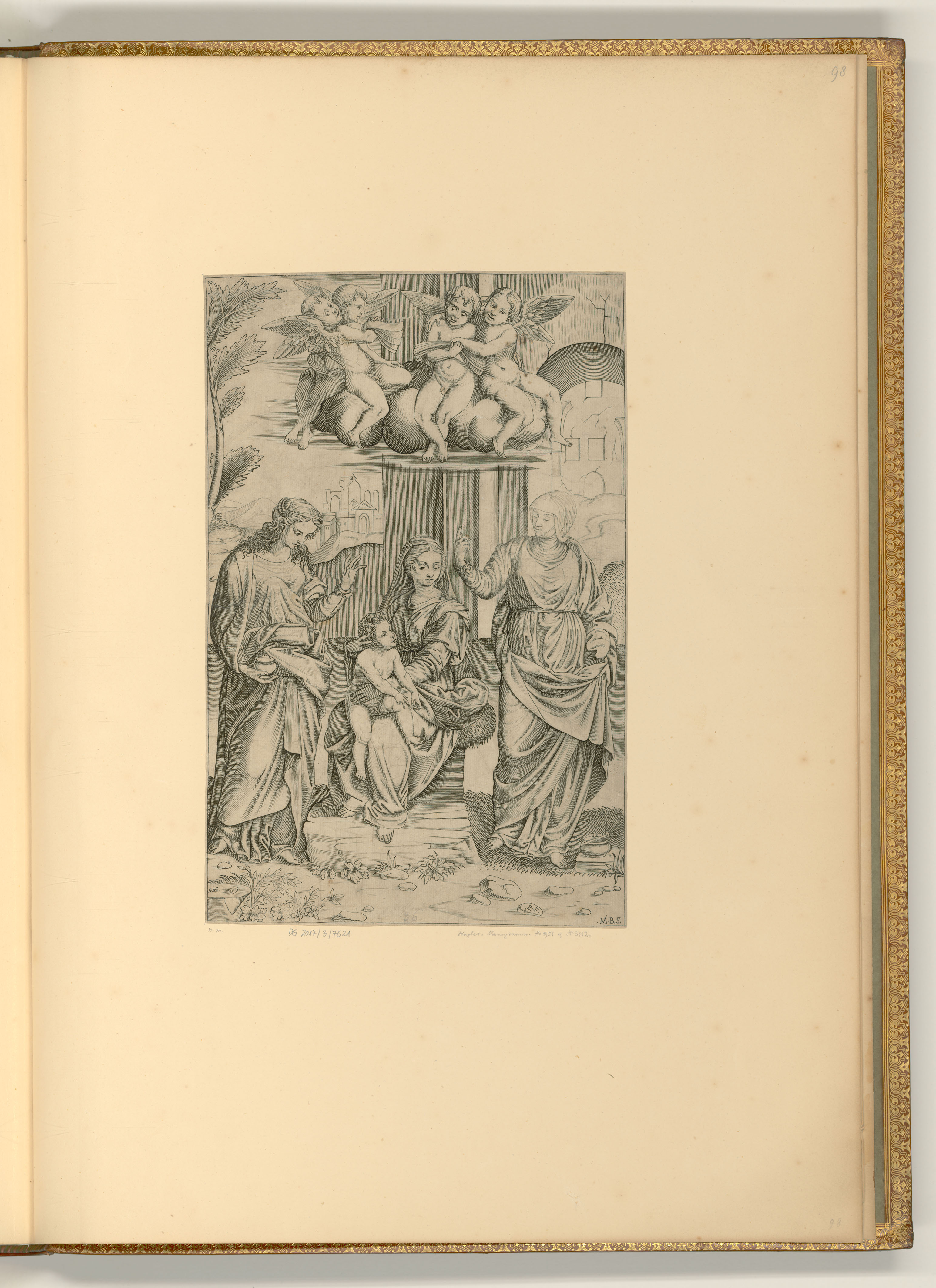 Monogrammist(unbestimmt), Madonna mit zwei Heiligen