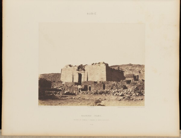 Félix Teynard, Kalabcheh (Talmis). Ruines du Temple - Façade et Mur d'Enceinte