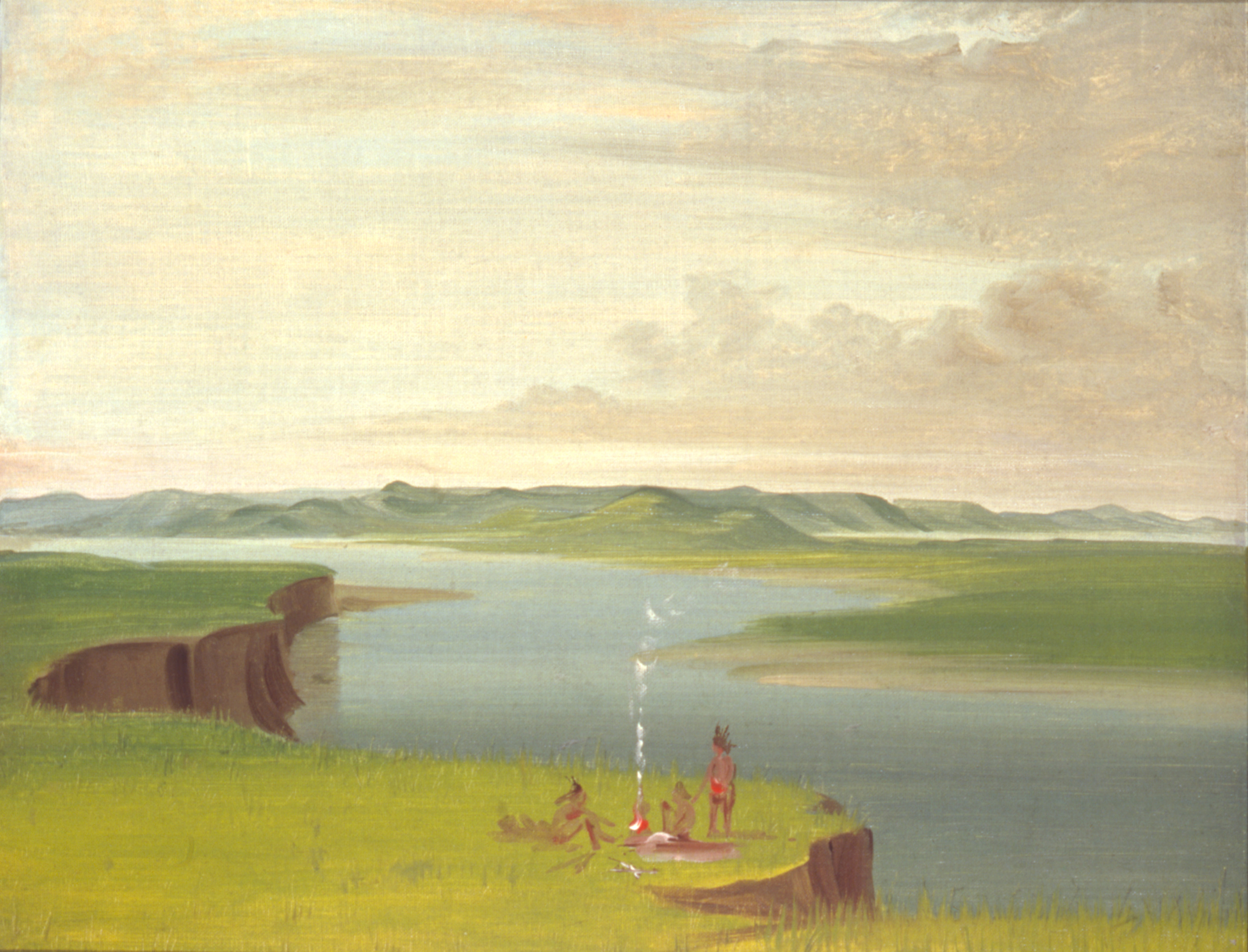 George Catlin, Prairie Bluffs at Sunrise, near the Mouth of the Yellowstone River