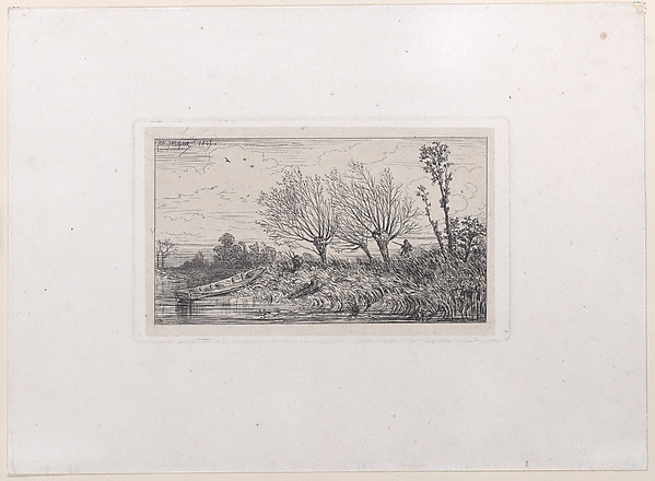 Charles Jacque, Landscape with Willow Trees
