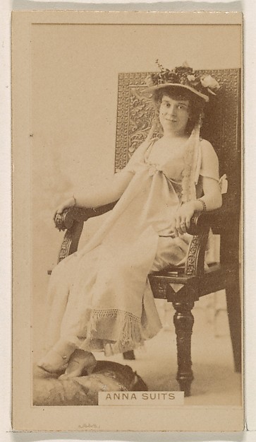 Kinney Brothers Tobacco Company, Anna Suits, from the Actresses series (N245) issued by Kinney Brothers to promote Sweet Caporal Cigarettes
