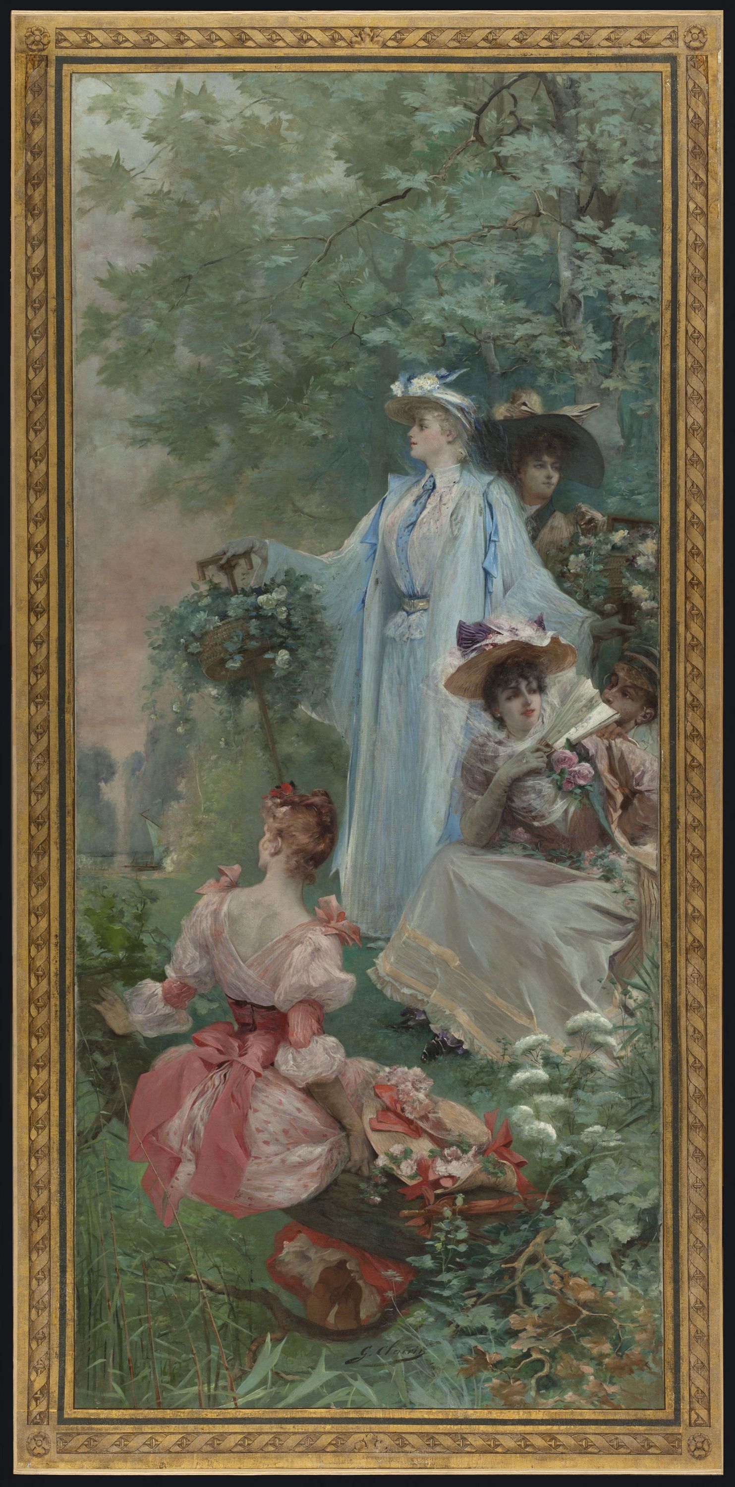 Georges Jules Victor Clairin, Décor pour la galerie Lobau de l'Hôtel de Ville de Paris : Fête champêtre aux environs de Paris
