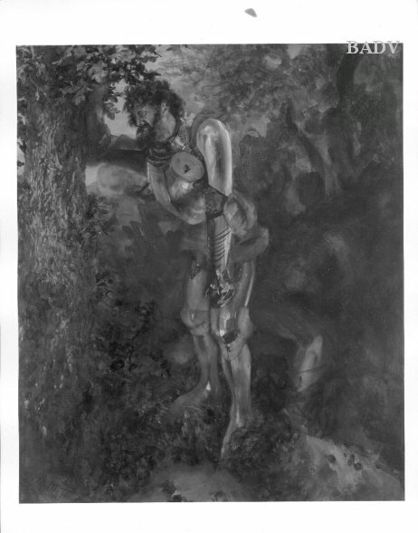 Adolph von Menzel, Verwundeter Ritter im Wald