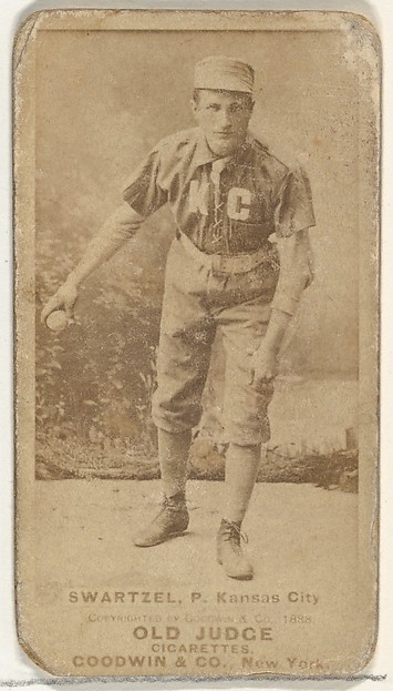 Goodwin & Company, Parke B. Swartzel, Pitcher, Kansas City Cowboys, from the Old Judge series (N172) for Old Judge Cigarettes