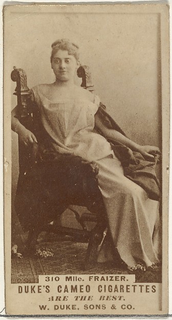 W. Duke, Sons & Co., Card Number 310, Mlle. Fraizer, from the Actors and Actresses series (N145-5) issued by Duke Sons & Co. to promote Cameo Cigarettes