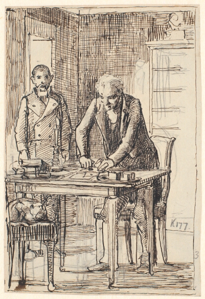 Wilhelm Marstrand, Brevet forsegles, mens tjeneren venter