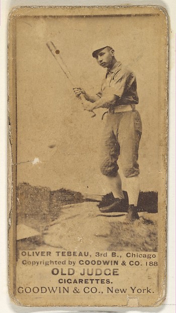 Goodwin & Company, Oliver Wendell "Patsy" Tebeau, 3rd Base, Chicago, from the Old Judge series (N172) for Old Judge Cigarettes