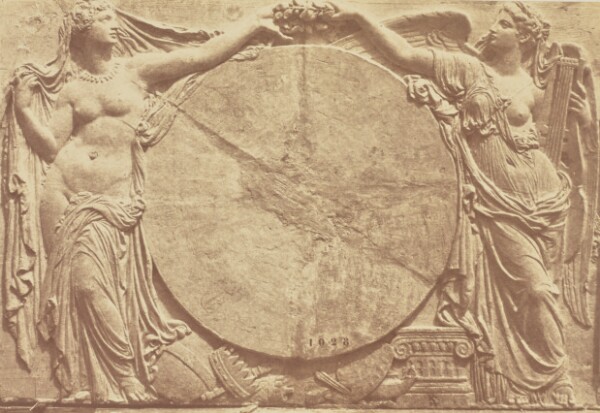 Édouard Baldus, ["La Beauté et l'Art", Sculpture by Eugène Guillaume, Decoration of the Louvre, Paris]