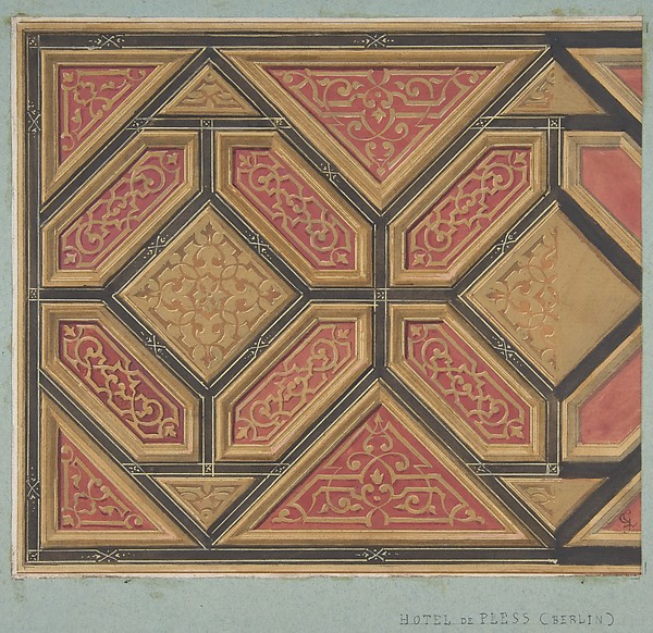 Jules-Edmond-Charles Lachaise, Design for the Decoration of the Ceiling in the Hôtel de Pless, Berlin, or the Chateau de Cangé in the Loire