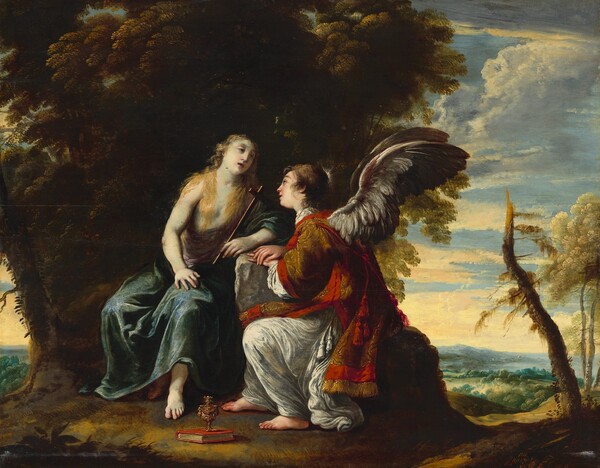 Claude Vignon, Mary Magdalene Comforted by an Angel