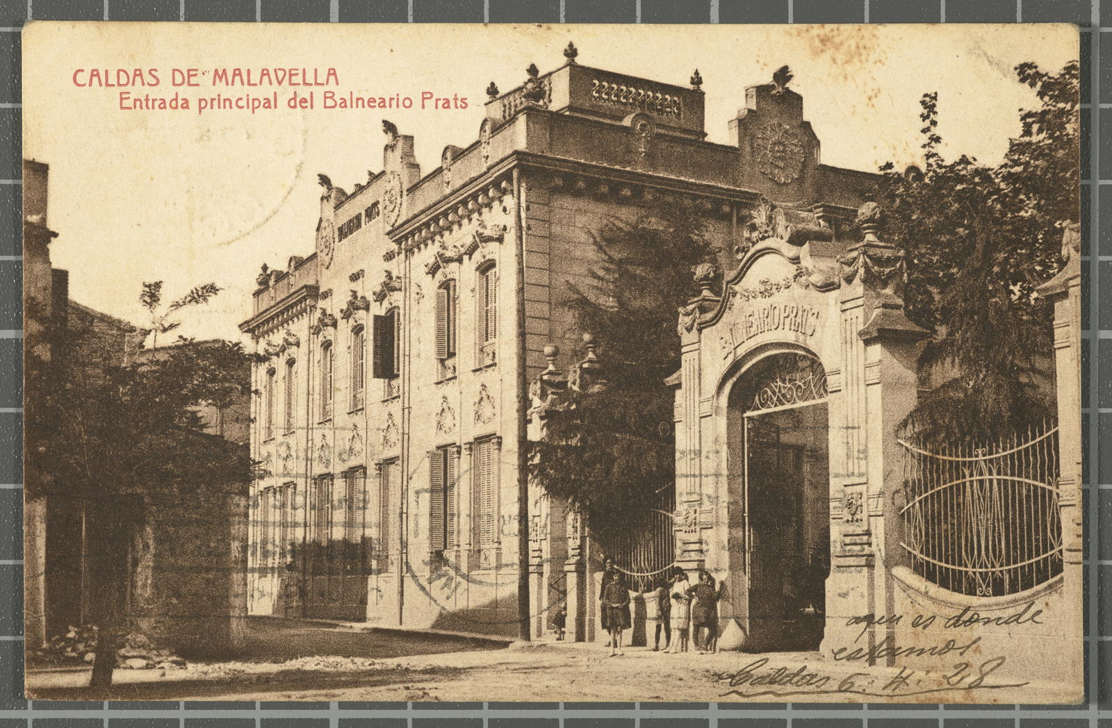 Desconegut, Caldas de Malavella. Entrada principal del Balneario Prats