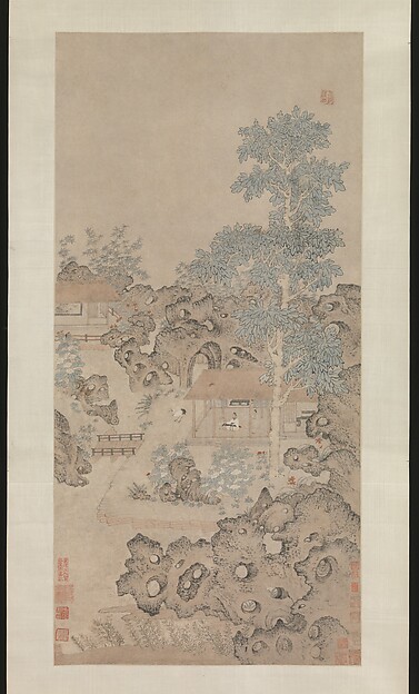 Unidentified artist, Playing the zither for a crane