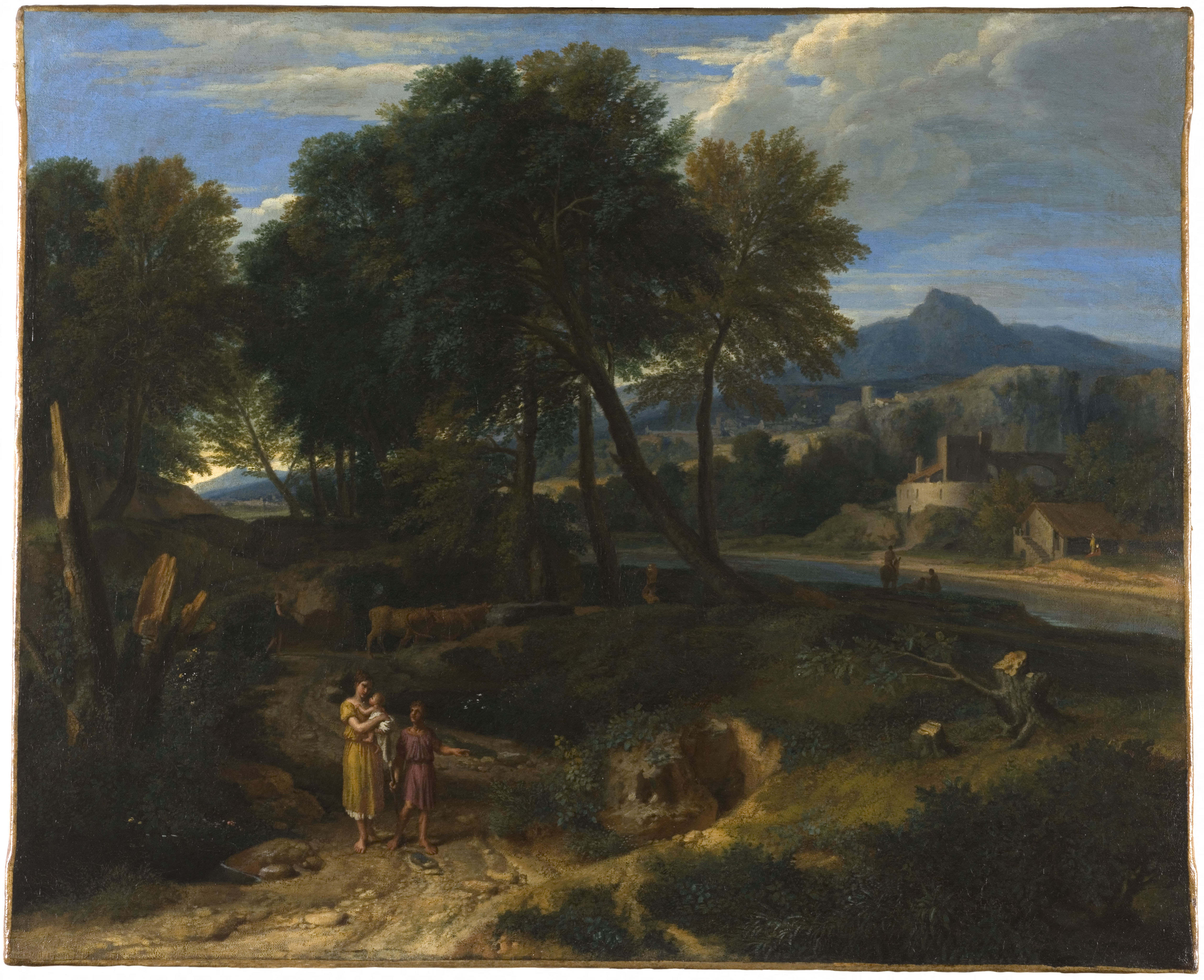Jean-François Millet, Pastorale avec un jeune pâtre et une femme avec un enfant dans les bras