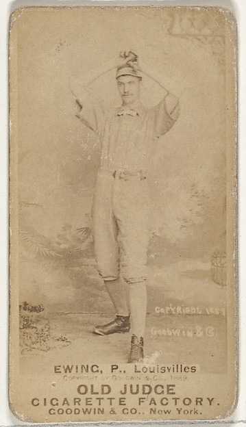 Goodwin & Company, John Ewing, Pitcher, Louisville Colonels, from the Old Judge series (N172) for Old Judge Cigarettes