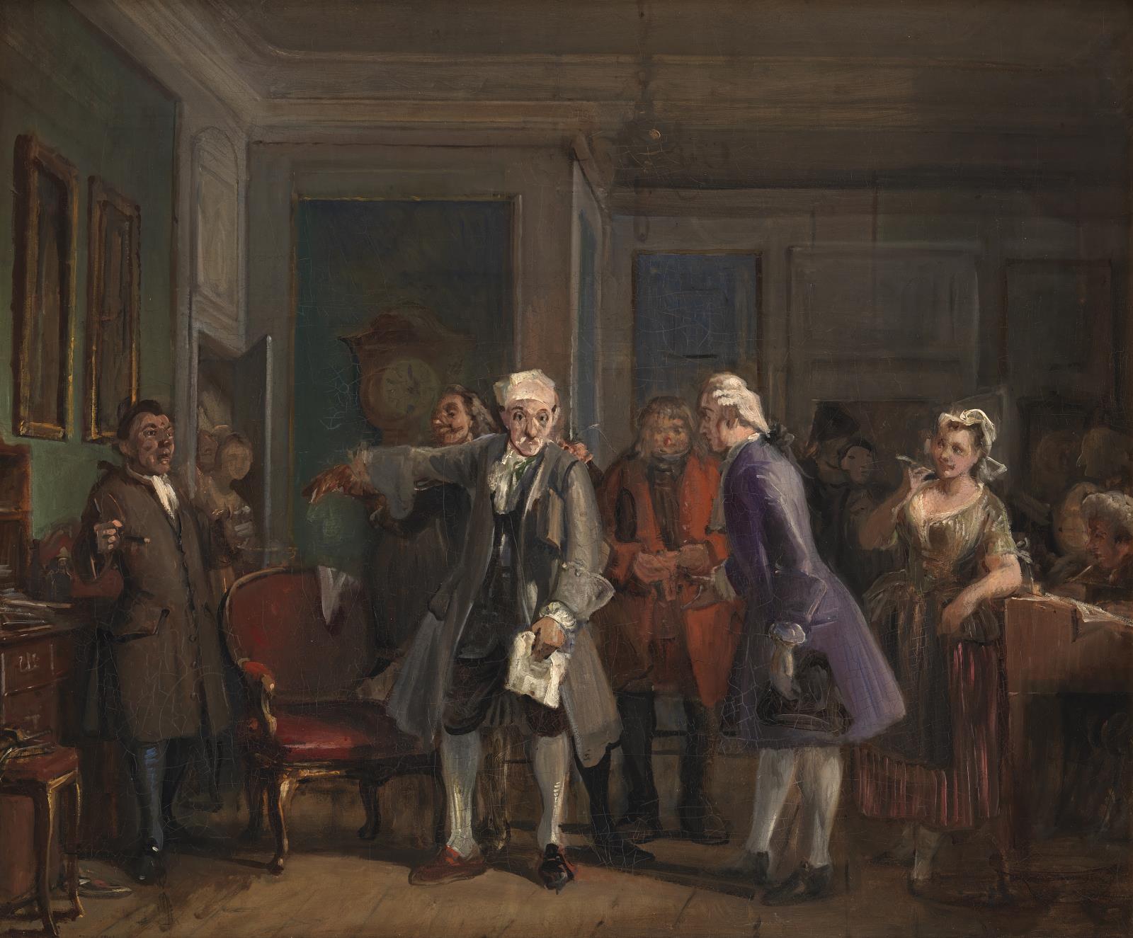 Wilhelm Marstrand, Fra Ludvig Holbergs "Den Stundesløse", I akt, 6. scene