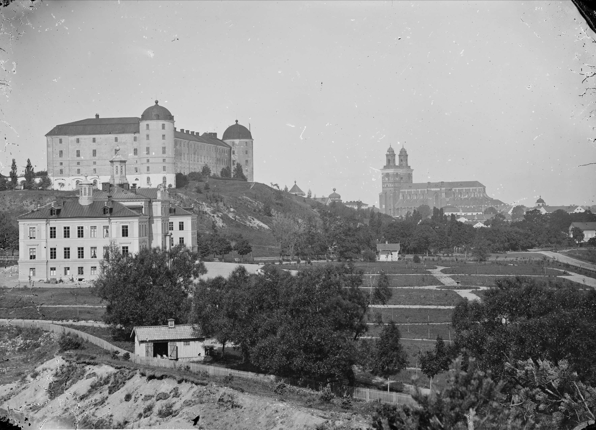Henri Osti's Fotografiateliér, Academic Hospital, Uppsala Castle and Uppsala Cathedral, Uppsala before 1885