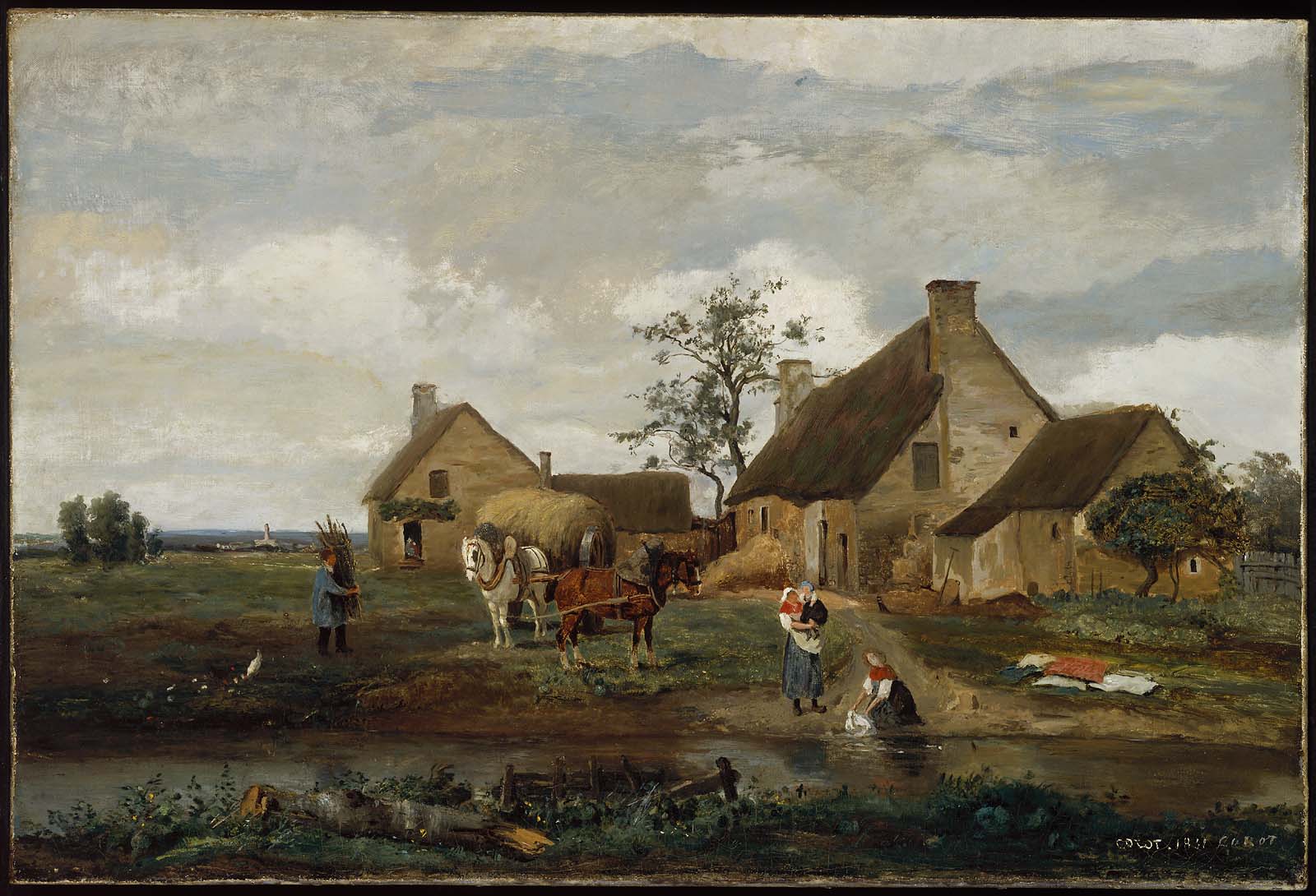 Jean-Baptiste Camille Corot, Farm at Recouvrières, Nièvre