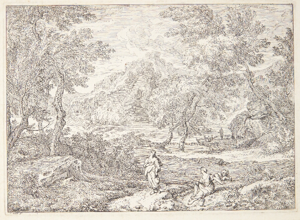 Abraham Genoels, Arkadisk landskab med tre kvinder