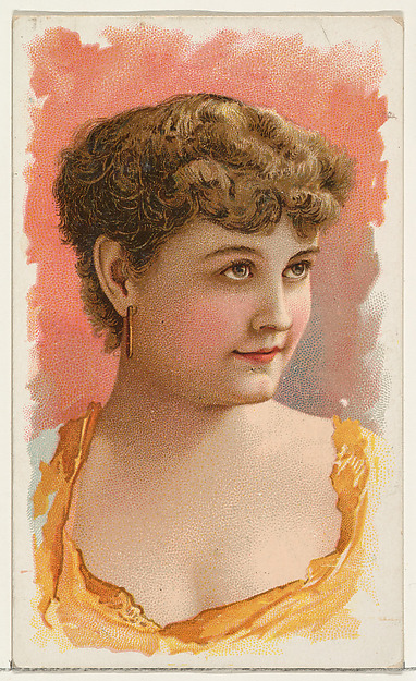W. Duke, Sons & Co., Actress wearing yellow bodice, from Stars of the Stage, First Series (N129) issued by W. Duke, Sons & Co. to promote Honest Long Cut Tobacco