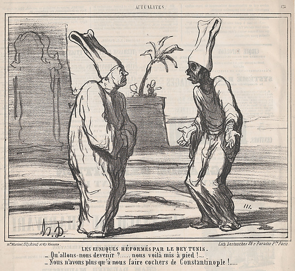 Honoré Daumier, Eunuchs Reformed by the Bey of Tunis, from "News of the Day"