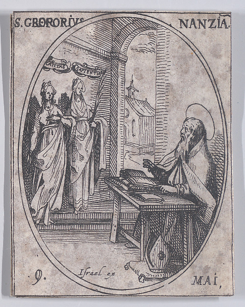 Jacques Callot, S. Grégoire de Naziance (St. Gregory of Naziance), May 9th, from "Les Images De Tous Les Saincts et Saintes de L'Année" (Images of All of the Saints and Religious Events of the Year)