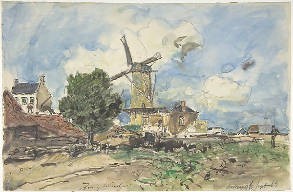 Johan Barthold Jongkind, Wind Mill at Antwerp