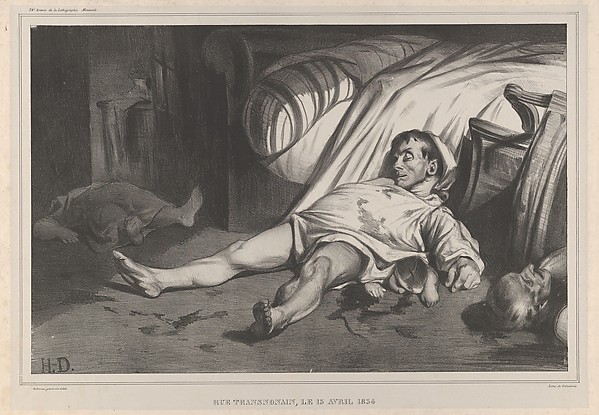 Honoré Daumier, Rue Transnonain,  le 15 Avril, 1834, Plate 24 of l'Association mensuelle