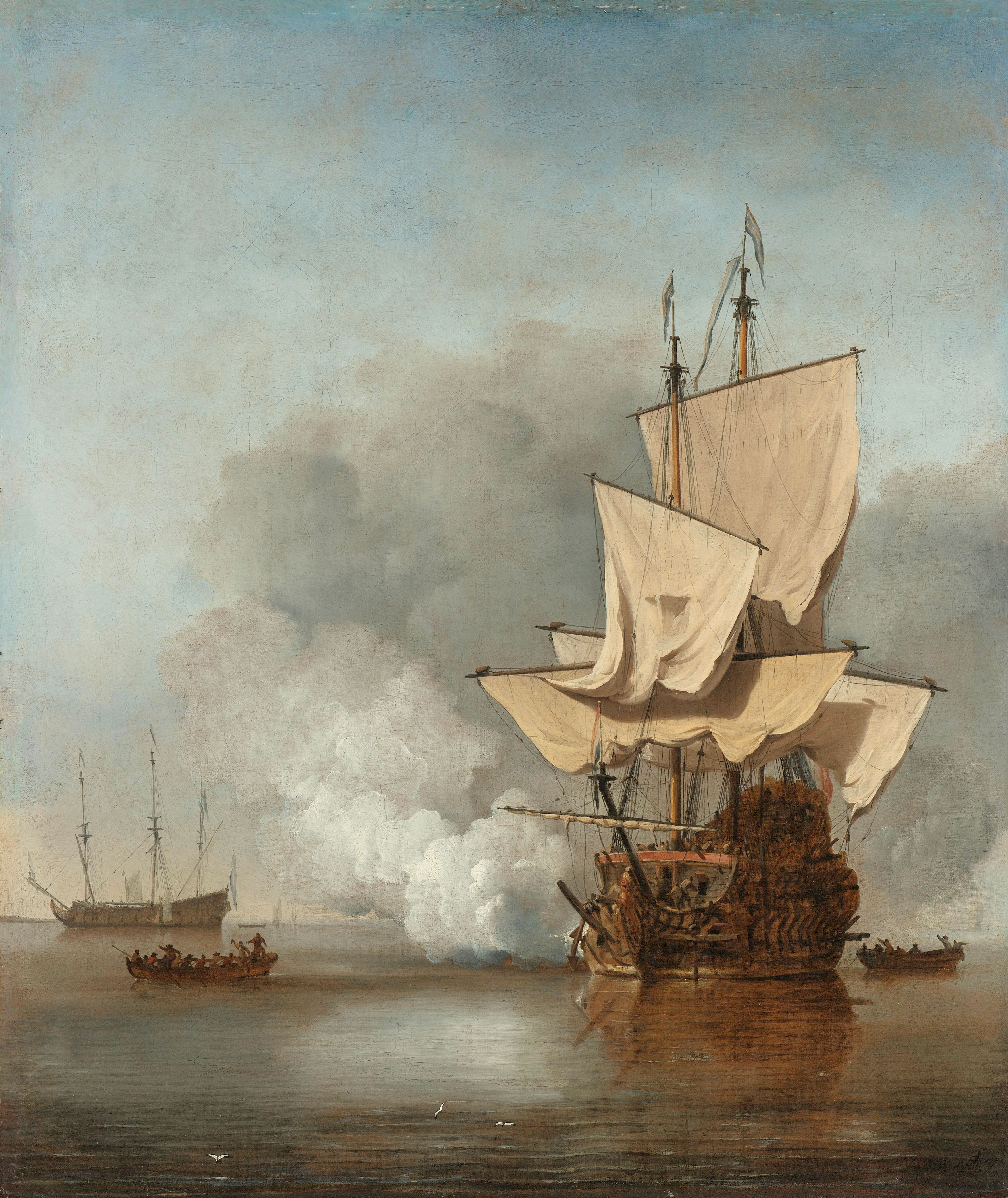 Willem van de Velde the Younger, The Cannon Shot