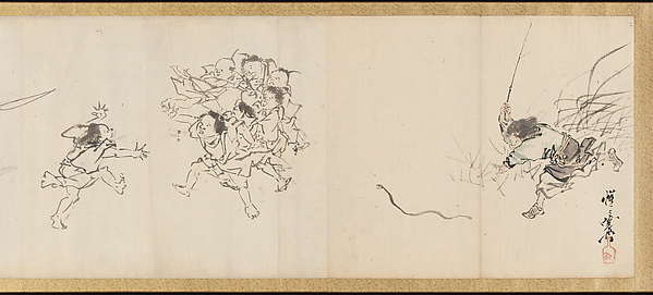 Kawanabe Kyōsai 河鍋暁斎, Frolicking Figures and Animals