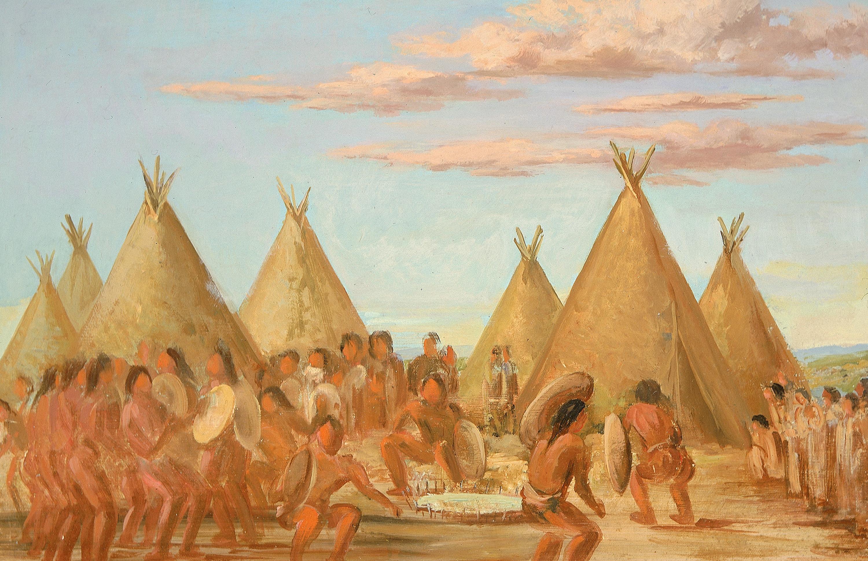 George Catlin, Smoking the Shield