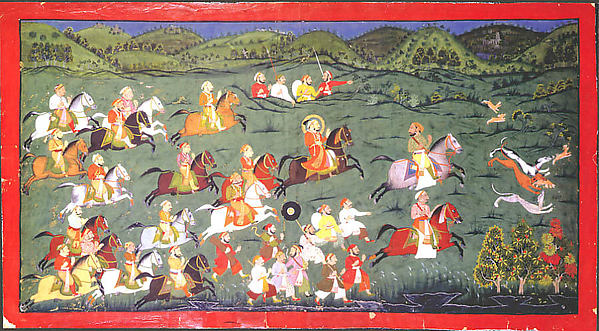 Unidentified artist, Maharana Sangram Singh II Hunts Hares at Naramangra