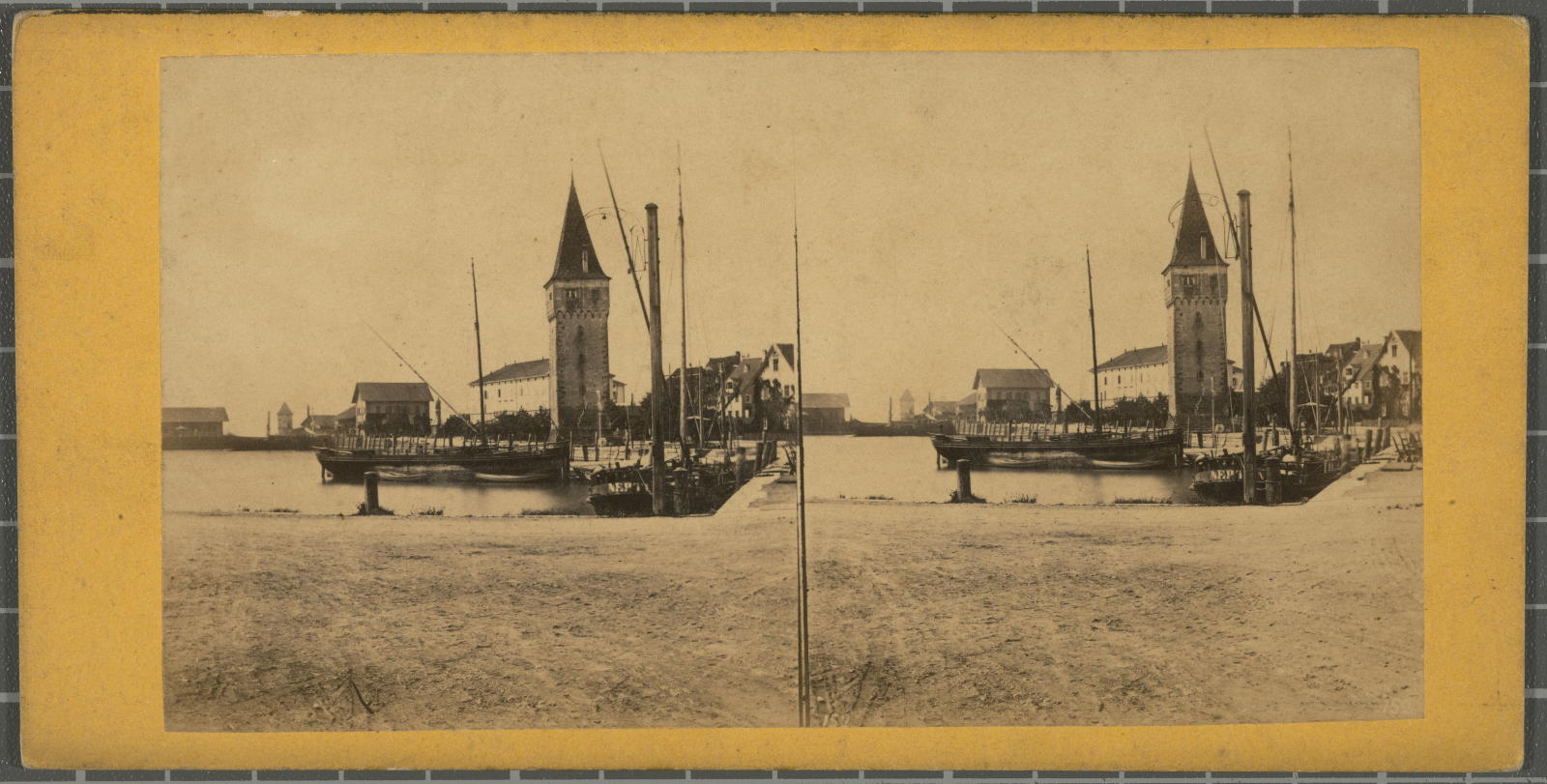 Desconegut, Lac Constance-Lindau. Le port et la ancien Phare. Justification of the title, title inscribed