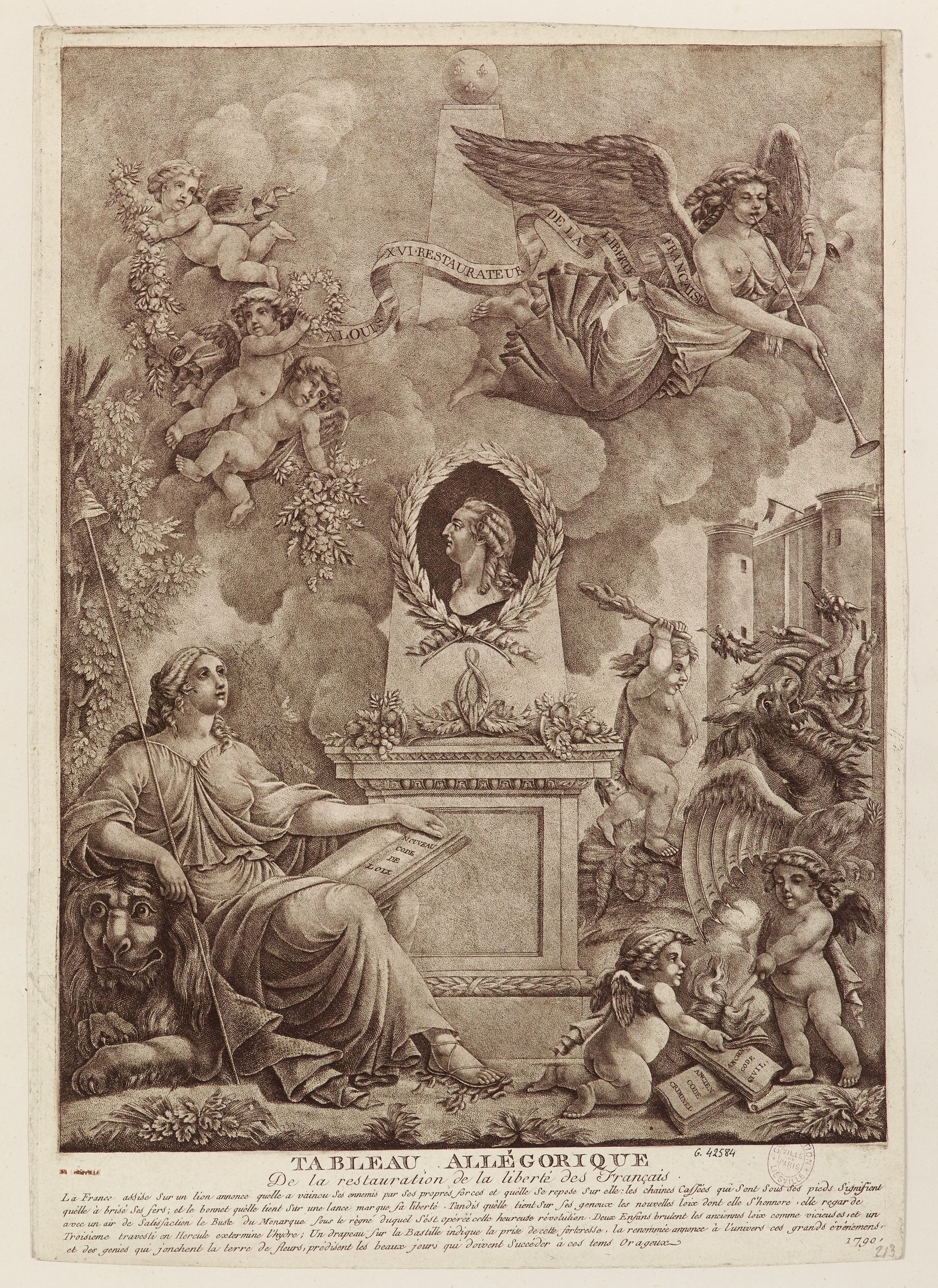 Anonyme, Tableau allégorique / De la Restauration de la liberté des Français"