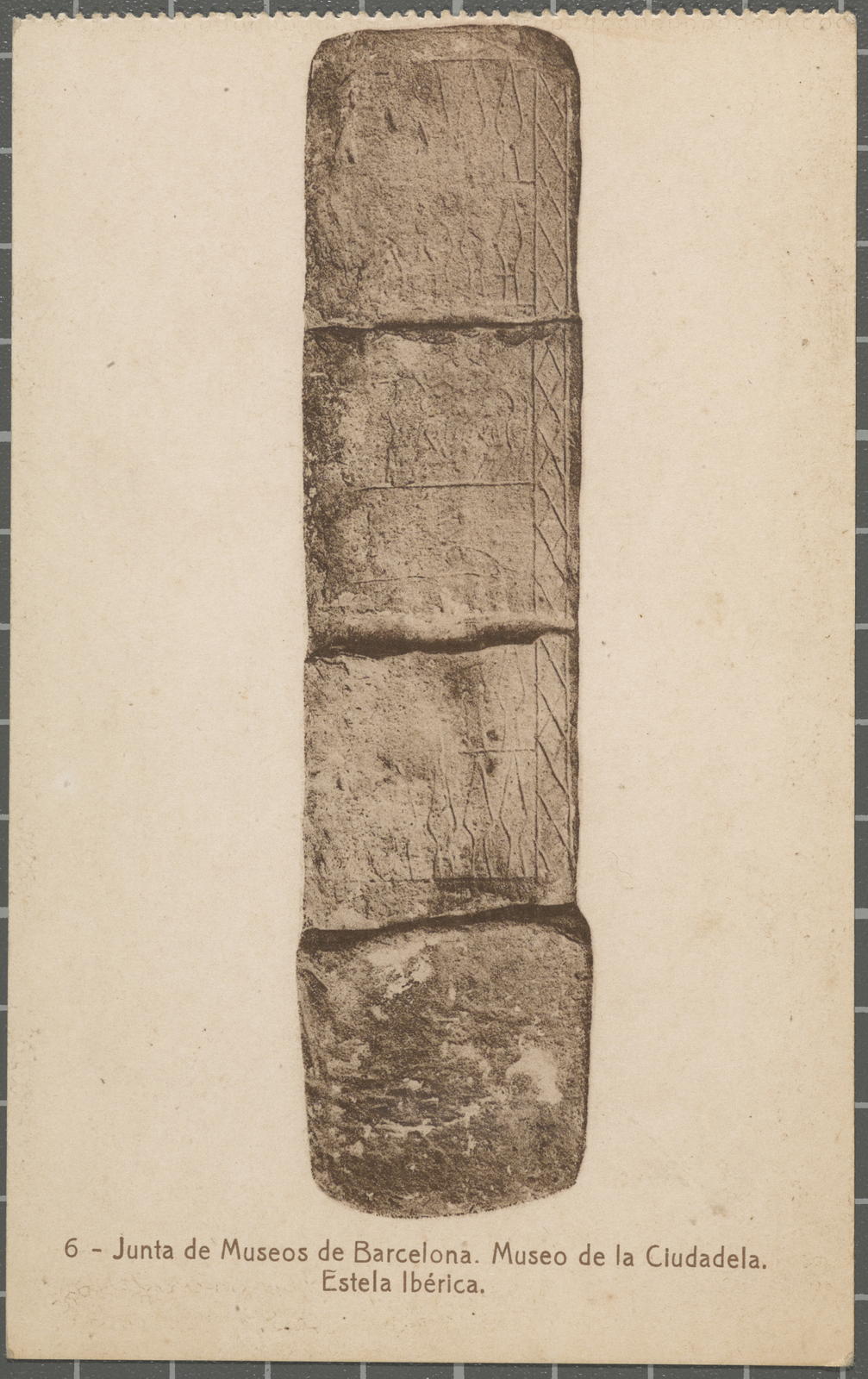 Desconegut, 6 - Joint of Museos of Barcelona. Museo of the Ciudadela. Estela Ibérica