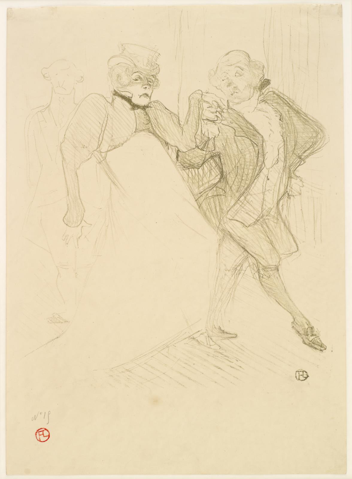 Henri de Toulouse-Lautrec, Réjane et Galipaux dans Madame Sans-Gêne.