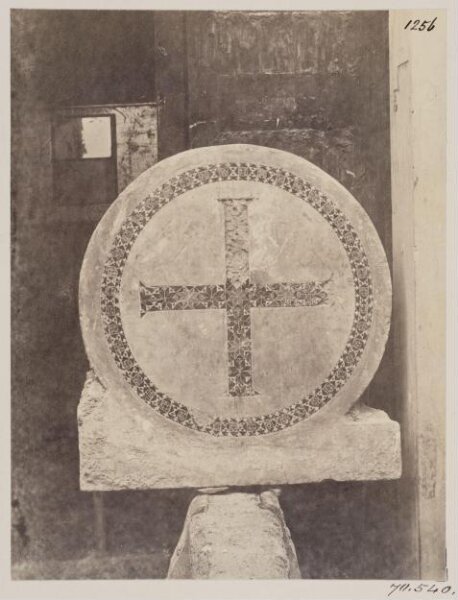 Parker, John Henry, Church of S. Angelo in Pescheria - Slab with Cross in a circle of ribbon Mosaic-work of the Cosmati, from the Doorway, c. A.D. 1295