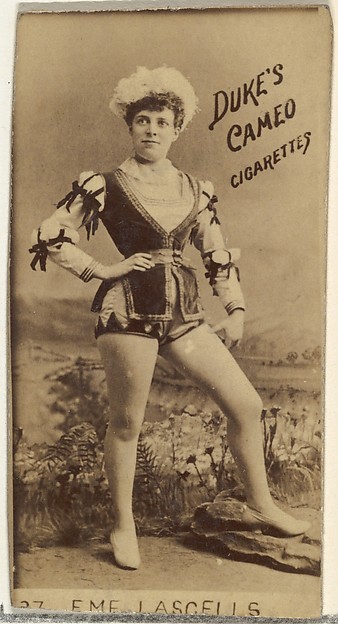 W. Duke, Sons & Co., Eme Lascells, from the Actors and Actresses series (N145-4) issued by Duke Sons & Co. to promote Cameo Cigarettes