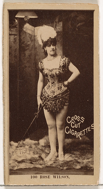 W. Duke, Sons & Co., Card Number 100, Rose Wilson, from the Actors and Actresses series (N145-2) issued by Duke Sons & Co. to promote Cross Cut Cigarettes