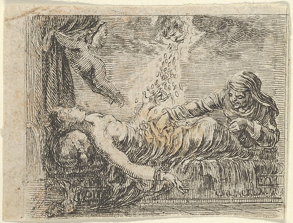 Stefano della Bella, Jupiter and Danaë, from "Game of Mythology" (Jeu de la Mythologie)