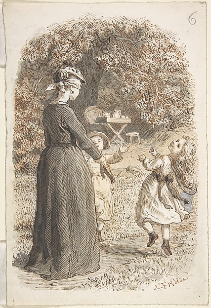 Lorenz Frølich, A Mother and Two Children Playing Blind Man's Bluff