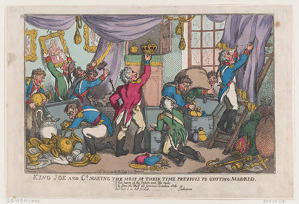 Thomas Rowlandson, King Joe and Co. Making the Most Of Their Time Previous To Quitting Madrid