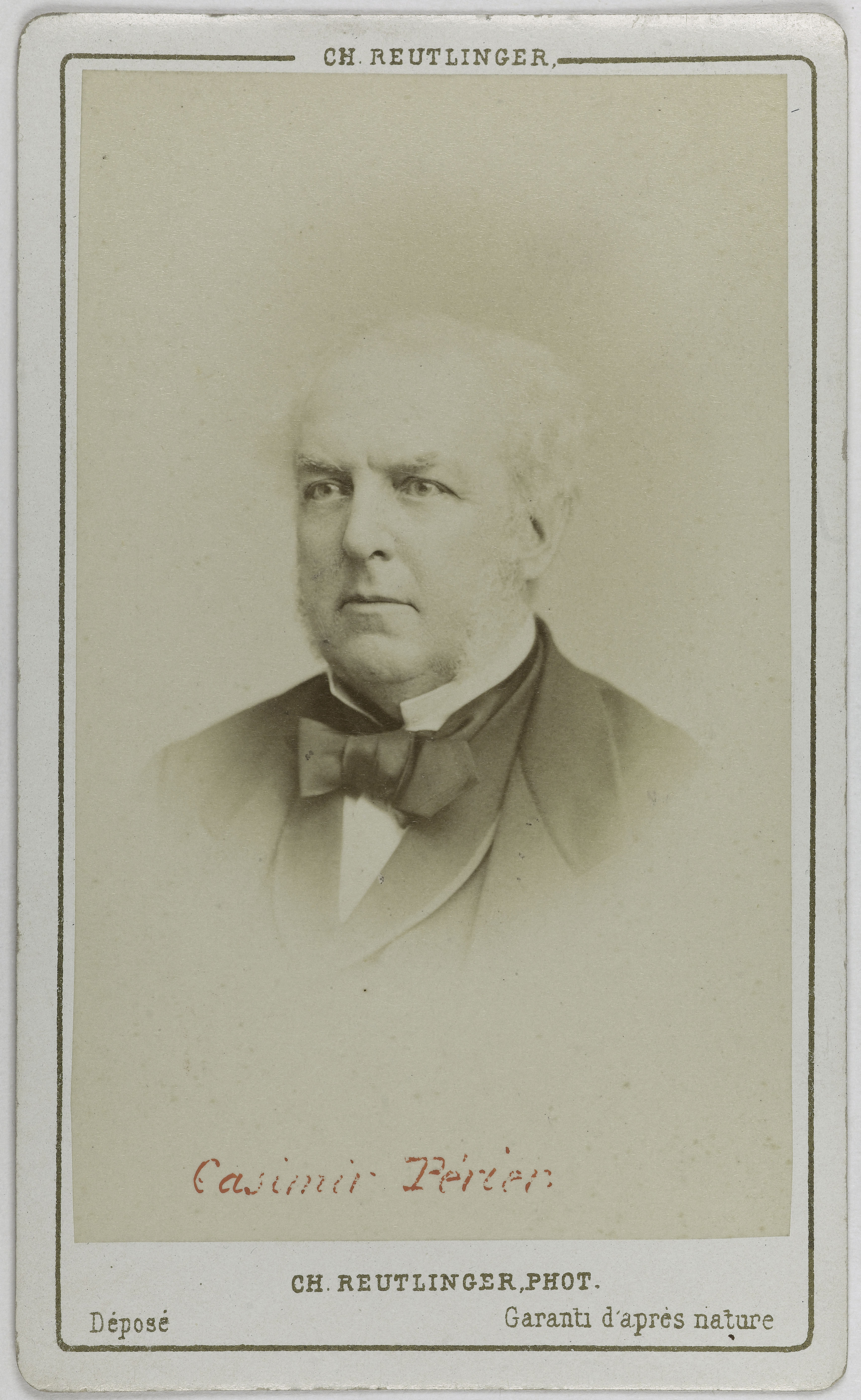 Charles Reutlinger, Portrait de Auguste Casimir-Périer (Casimir- Périer, 1811-1876), (homme politique)