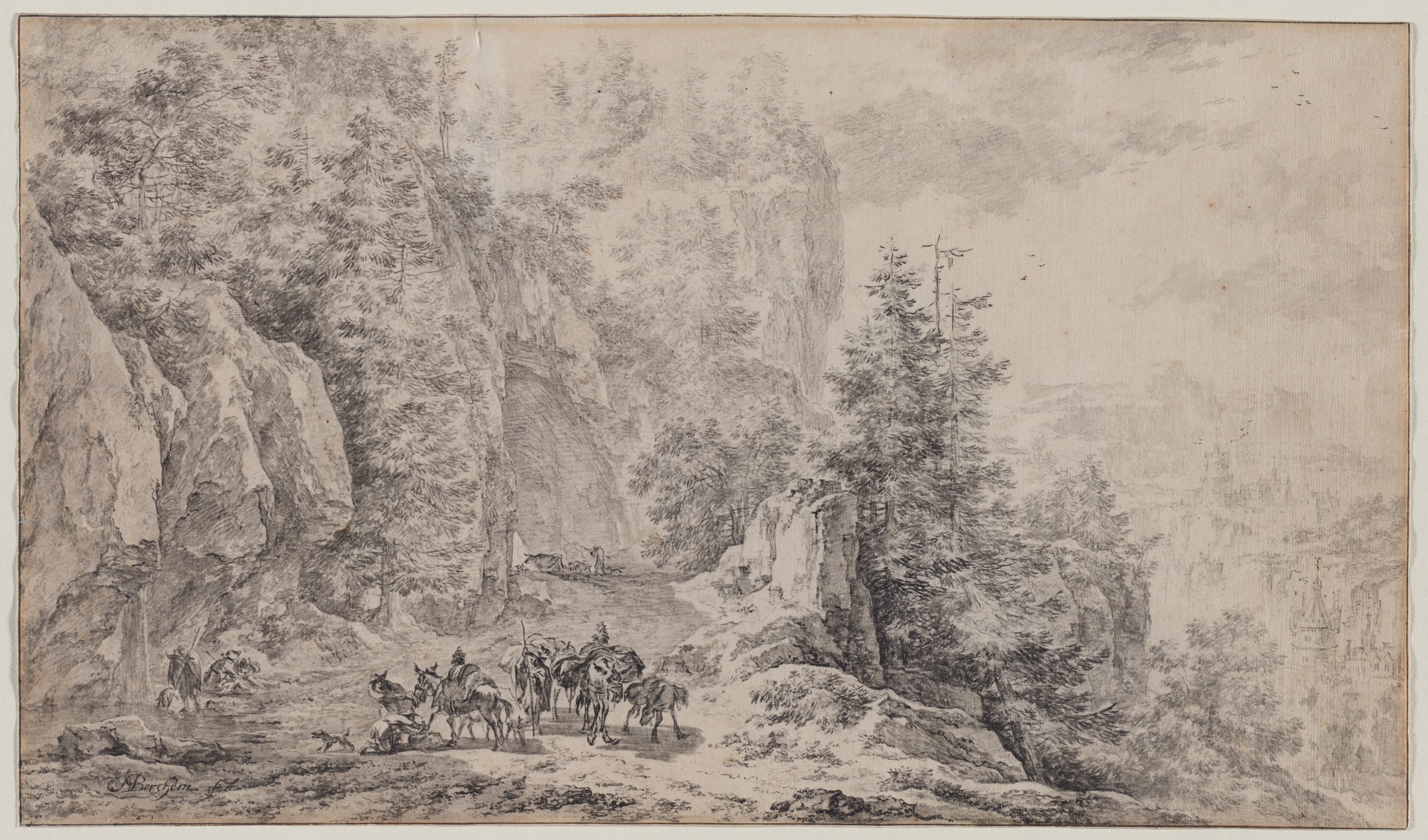 Nicolaes Berchem, Mountainous Landscape