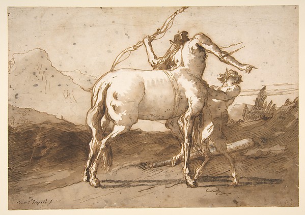 Giovanni Domenico Tiepolo, A Centaur and a Satyr