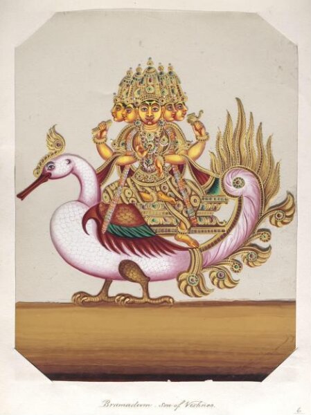 Unknown, One of seventeen mica paintings depicting Hindu deities.